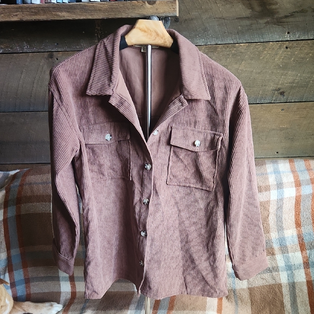 Brown Corduroy Kids Button Down Shirt